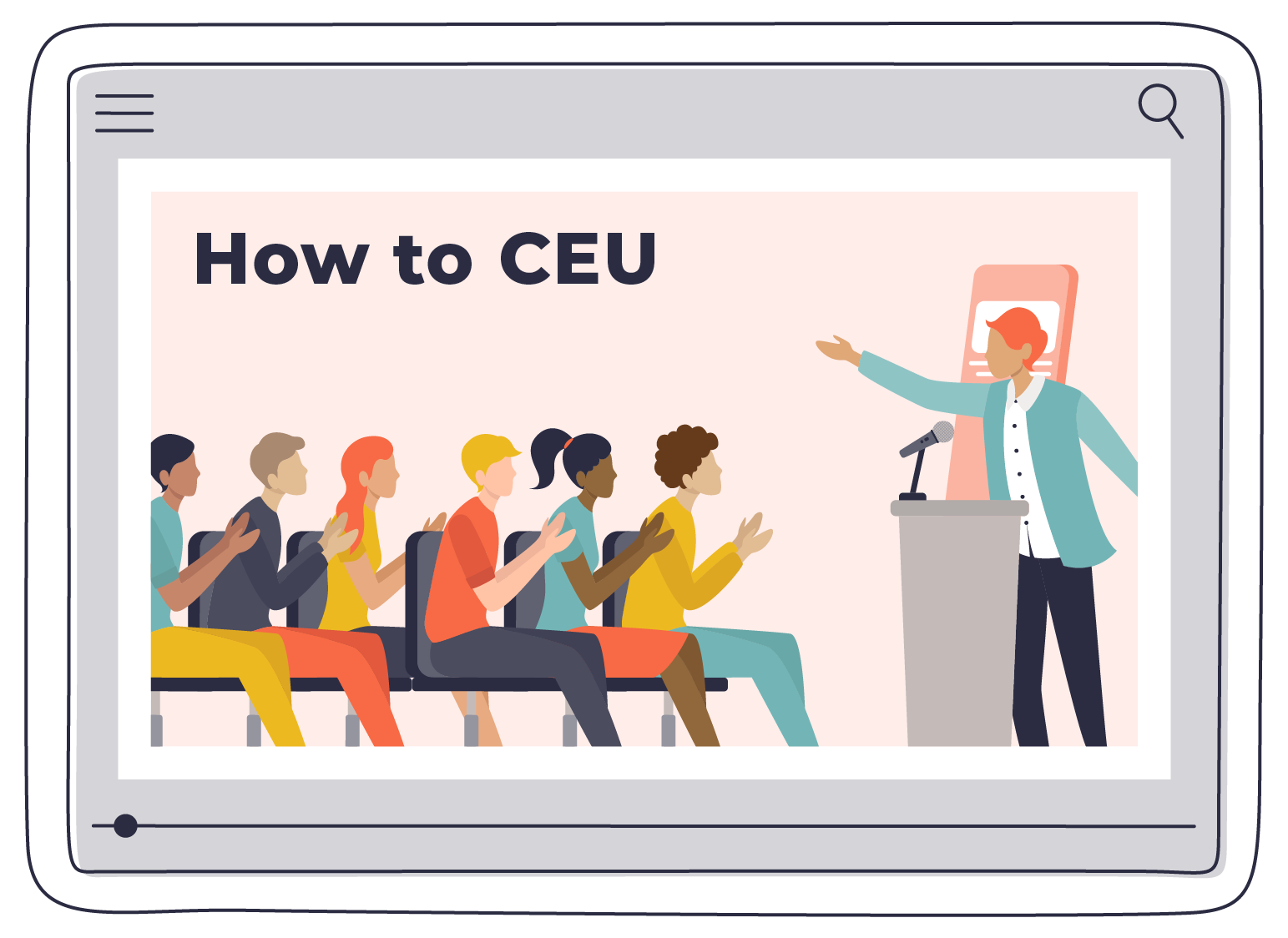 Person teaching a group of people on "How to CEU"