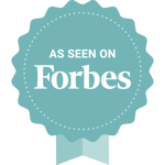 Badge that says As Seen On Forbes