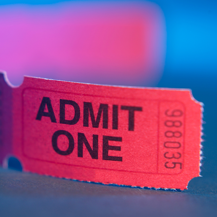 ticket that says